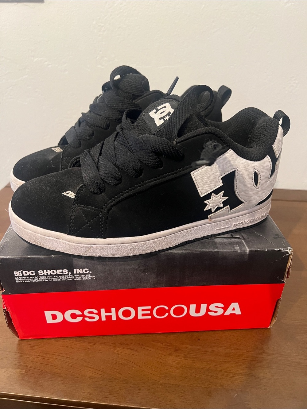 DC Kids Black and White Skate Sneakers